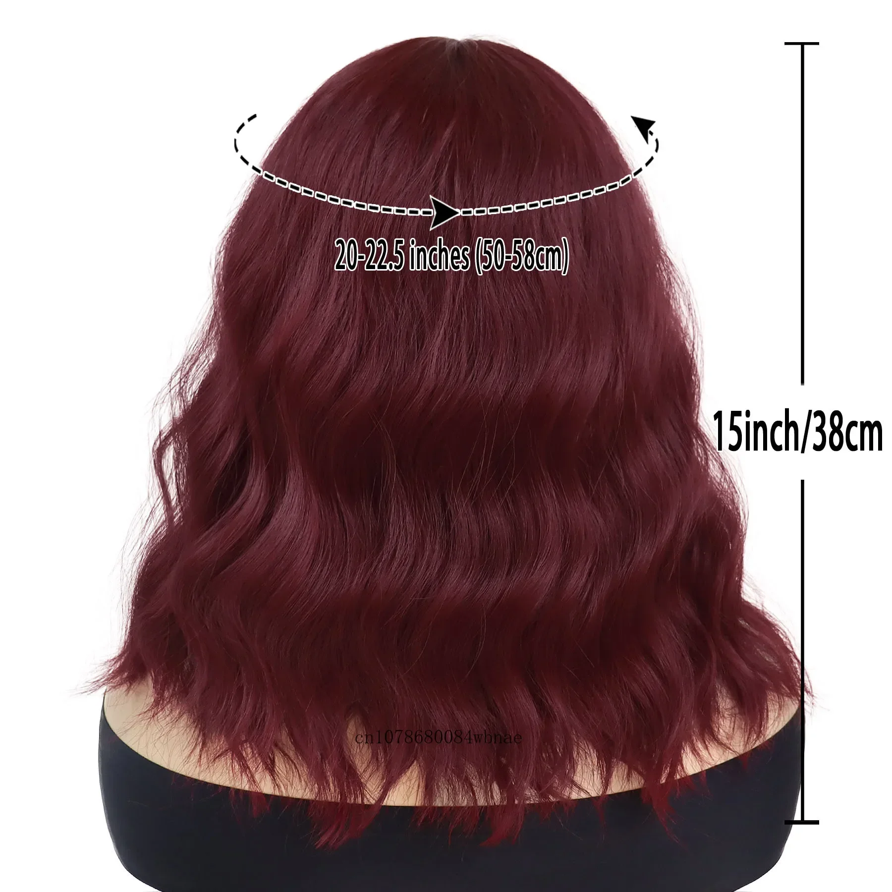 الاصطناعية أوبورن موجة قصيرة الباروكات مع الانفجارات للنساء الفتيات متموجة شعر مستعار مجعد طول الكتف تأثيري لوليتا شعر مستعار حفلة الهالوين #6