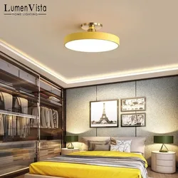 Modern Macaron LED Ceiling Light Simple Circular Dimmable Pendant Light Living Room Bedroom Study Nordic Decorative Lighting