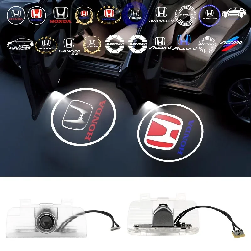 2 piece Led Car Accessories For Honda Accord Odyssey Crosstour Spirior Elysion Logo Door Welcome Light Laser Projector Lights