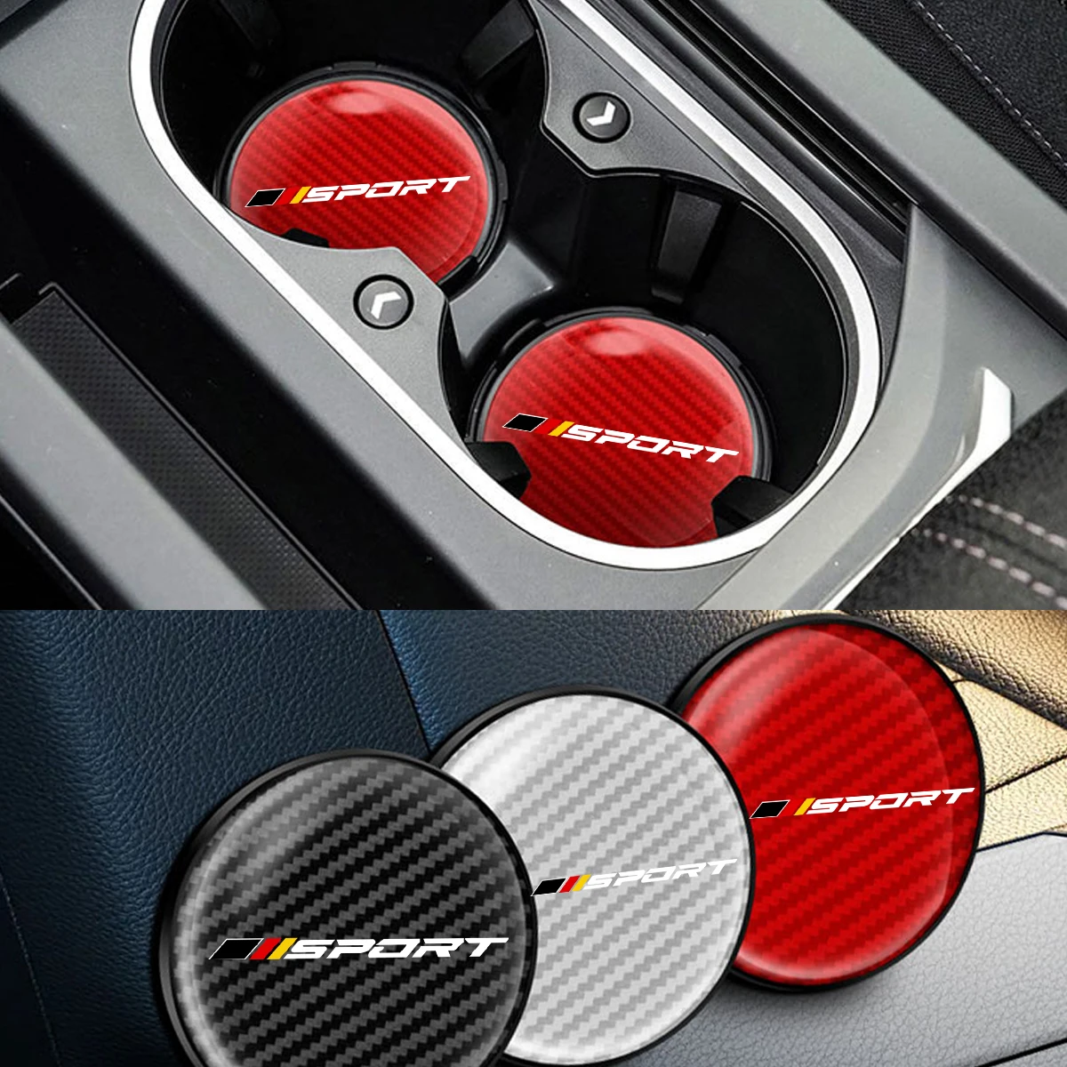 Автомобильный подстаканник из углеродного волокна от ZEMAR Регулируемый и универсальный нескользящий автомобильный аксессуар ...