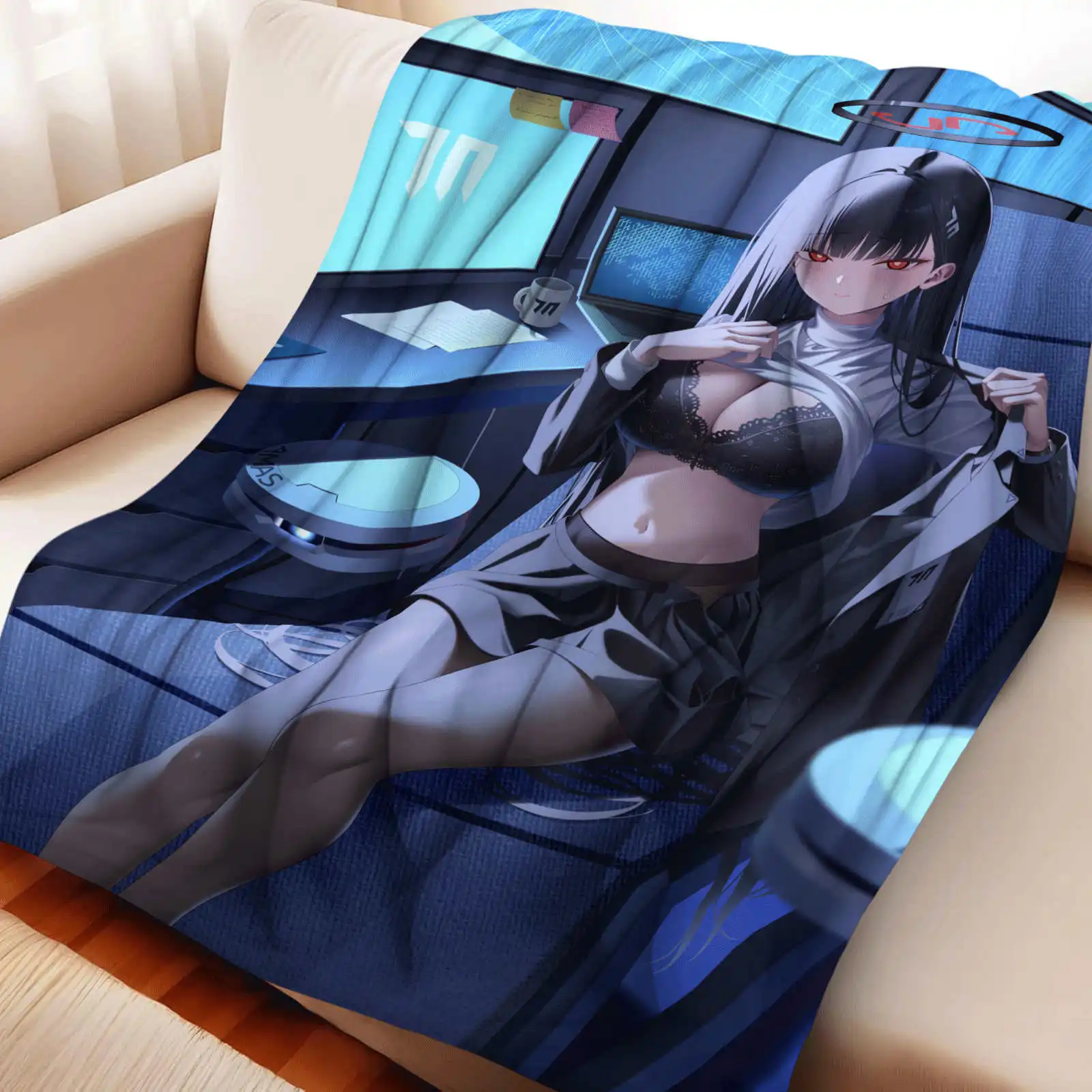 

Плед из фланели Azur Lane, очень теплый, для гостиной, пикника, модный, покрывало для кровати, накидка на диван