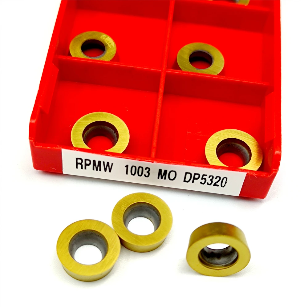 كربيد إدراج RPMW1003 DP5320 DP5420 CNC مخرطة القاطع شفرات للصلب الحديد عالية السرعة أدوات الطحن RPMW 1003 MO DP 5320 5420