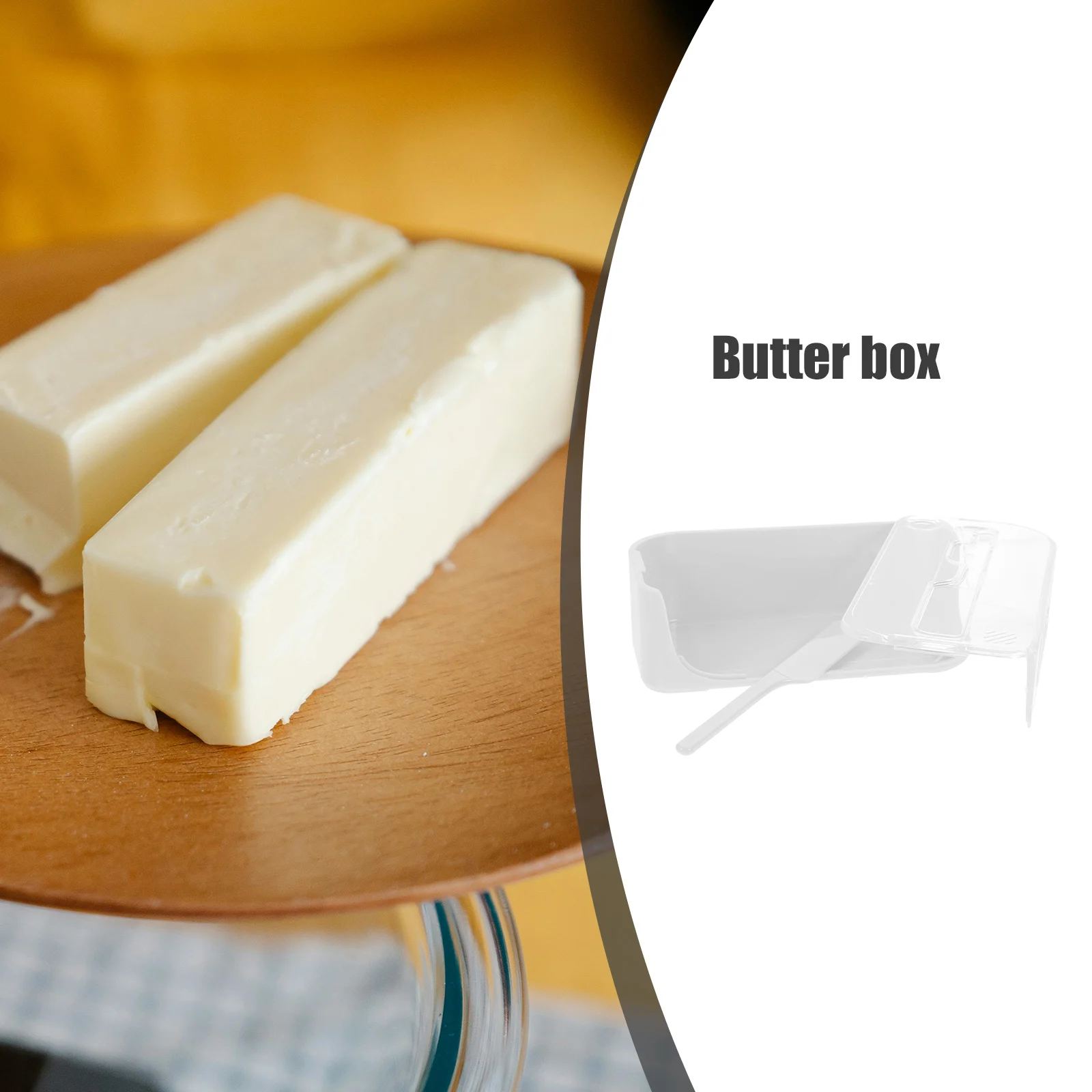 

Butter Dish Fresh Box with clear Lid Airtight Seal Reusable PP Butter Container multiuse Cheese Storage Box Kitchen Accessories
