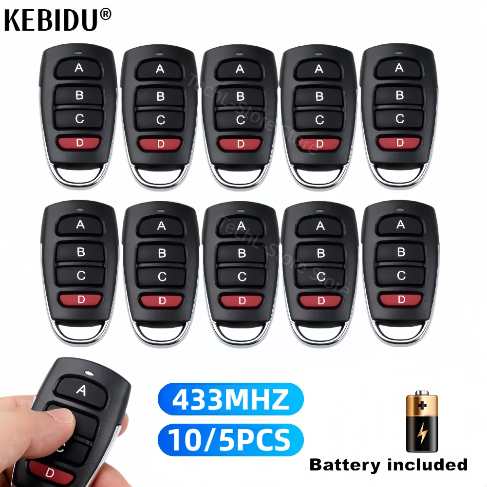 ガレージドア用RFワイヤレスリモコン,433 MHz,10個,5個