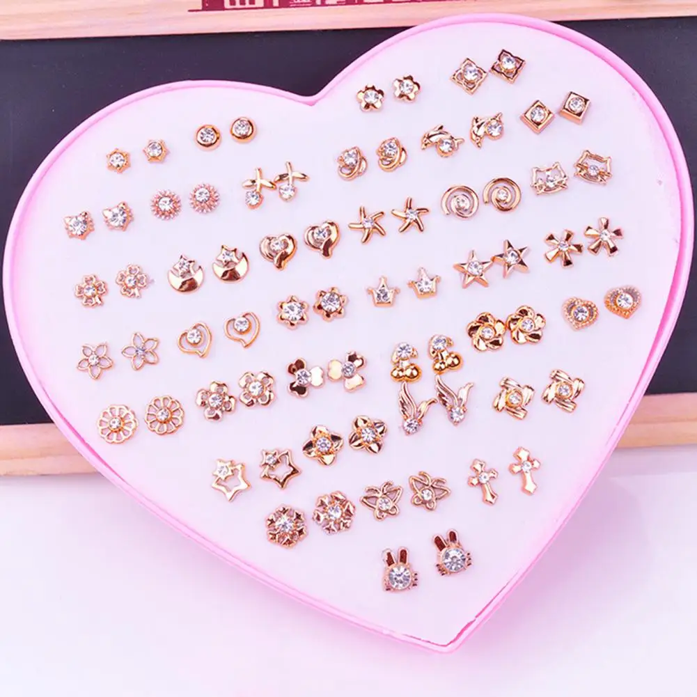 36 Pairs Chic Ear Studs Set Non-irritation Stud Earrings Set No Harm Animal Shape Lady Ear Studs Set  Decorate Ears