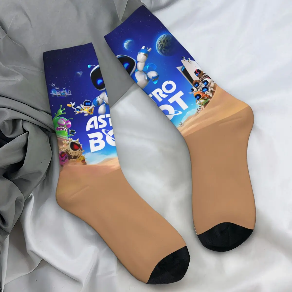 Vrouwen Mannen Sokken Astro Bot Ps5 Game Kousen Herfst Elegante Zachte Ademende Sokken Bedrukt Fietsen Anti Slip Sokken