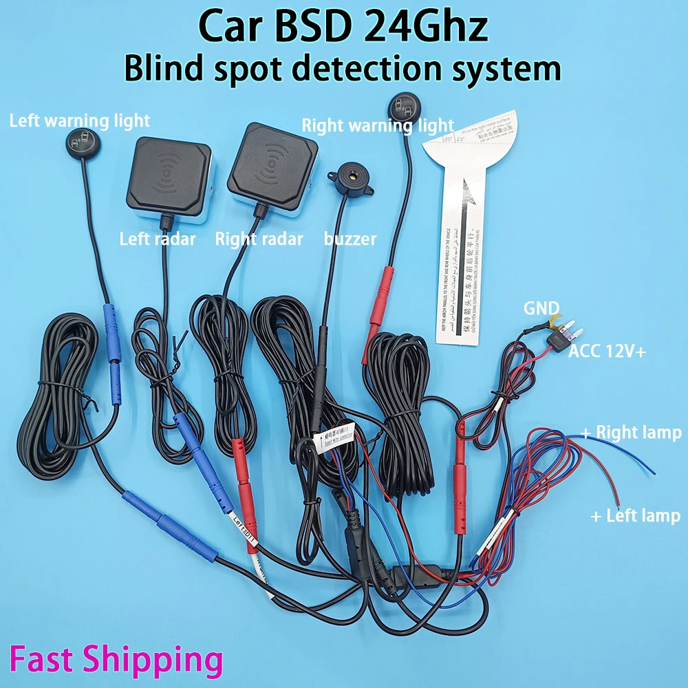 BSD Blind Spot Detection System 24Ghz Millimeter Wave Radar Change Lane Safer BSM Blind Spot Monitoring Assistant Safety Driving