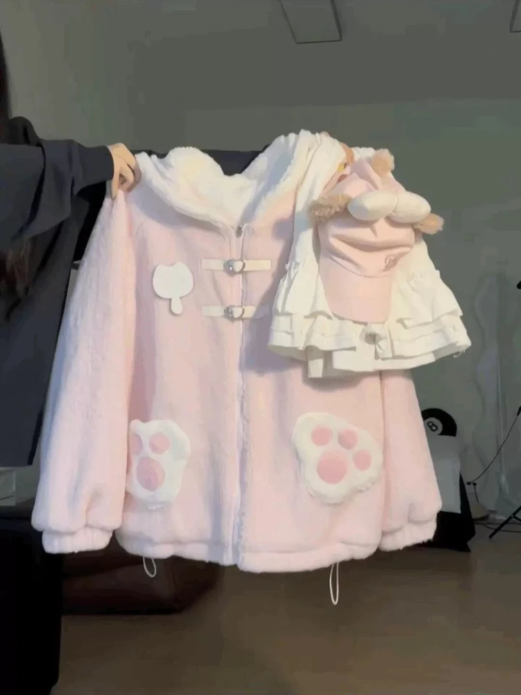 

Kawaii Harajuku Y2K милые модные мягкие толстовки женские с длинным рукавом с матросским воротником и принтом хлопковая куртка винтажные милые повседневные теплые топы