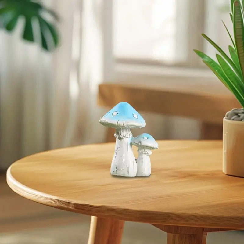 Resin Mushrooms Statues Realistic Cute Mushroom Cake Decorations Mushroom Figurines Party Favors Garden Ornaments For Boys Girls