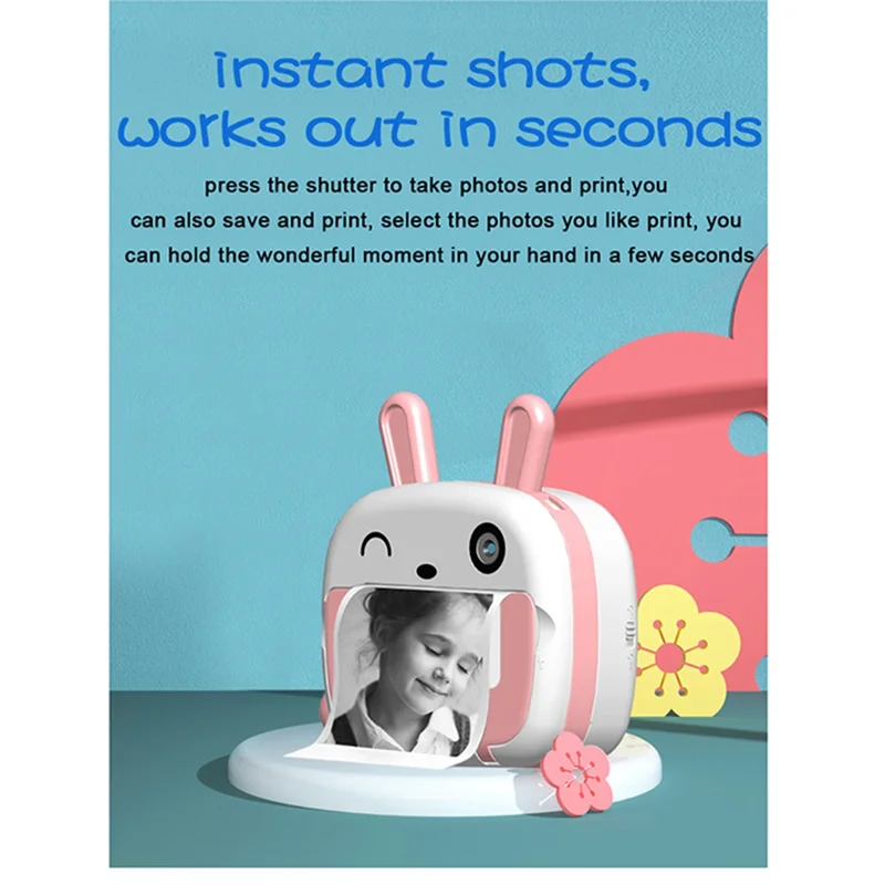GOB-oInstantพิมพ์กล้องสําหรับเด็กเครื่องพิมพ์กระดาษความร้อนไร้สายWIFIเครื่องพิมพ์โทรศัพท์ 4K 1080P HD