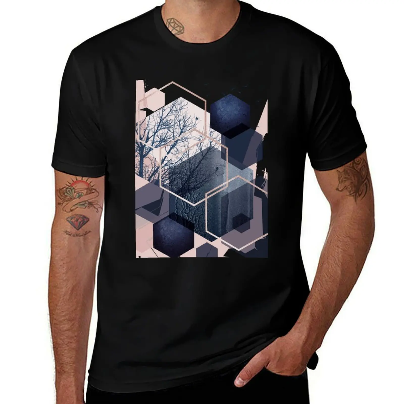 Abstract Landscape Part 1 T-Shirt Worker Basic Short Sleeve Tee