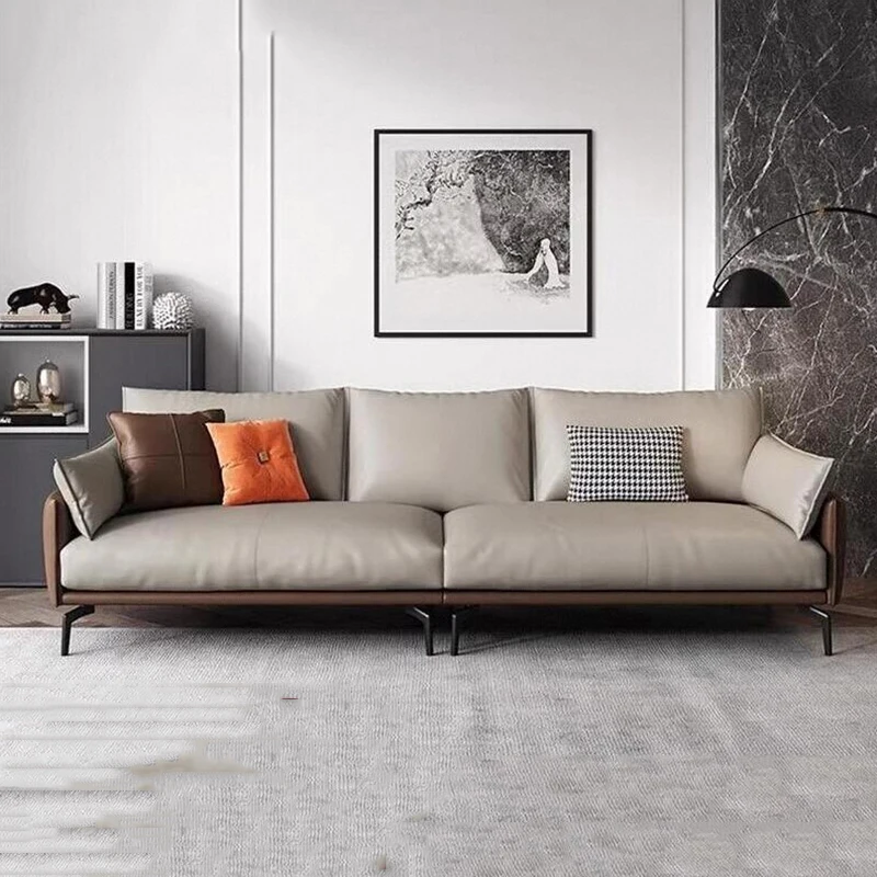 

Cheap Minimalist Living Room Sofas Luxury Leather Italian Individual Modern Sofas Designer Wooden Canape Salon Home Furniture