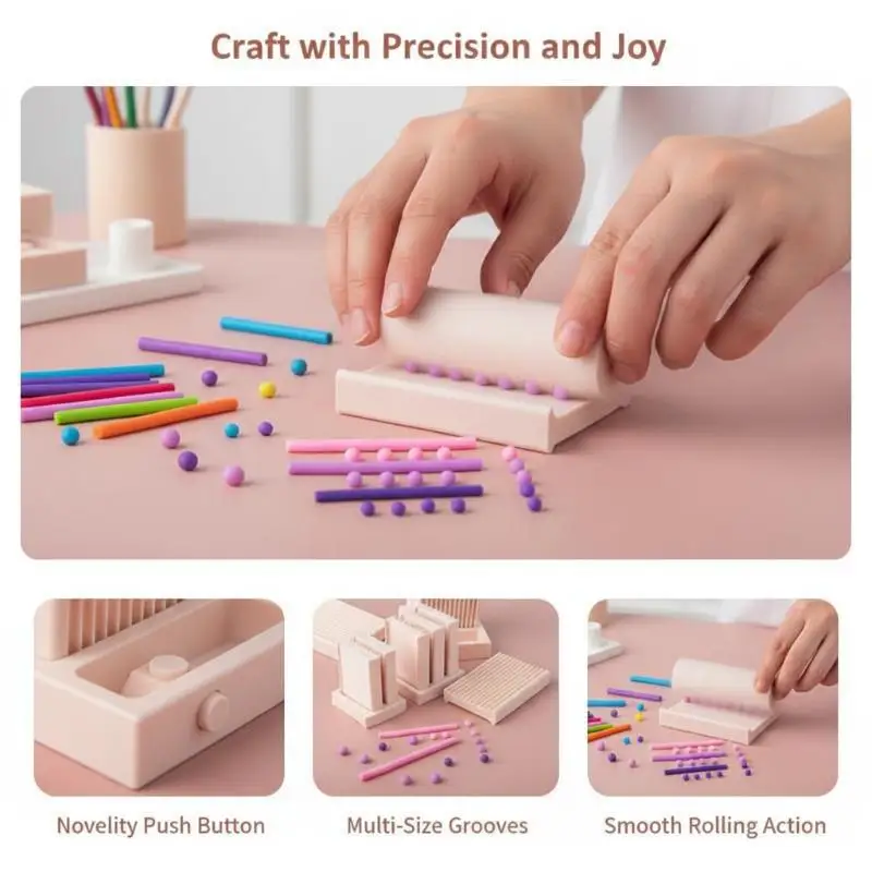 2‑in‑1 Manual Clay Ball Maker Pottery Shaping Tool For Soft Ceramic DIY Keychain Pendant Craft Accessories