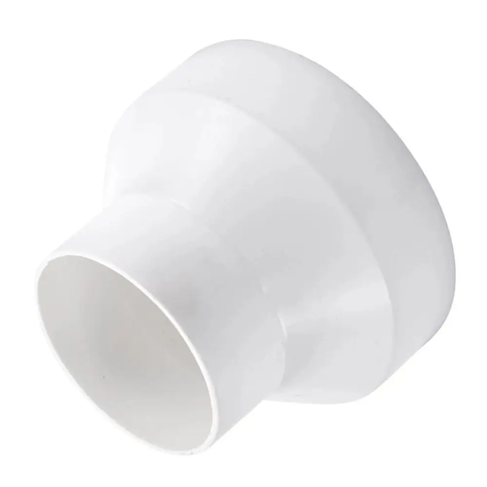 Practical ABS Exhaust Pipe Reducer Adapter White Portable Ventilation Pipe Fittings Ducting Connector