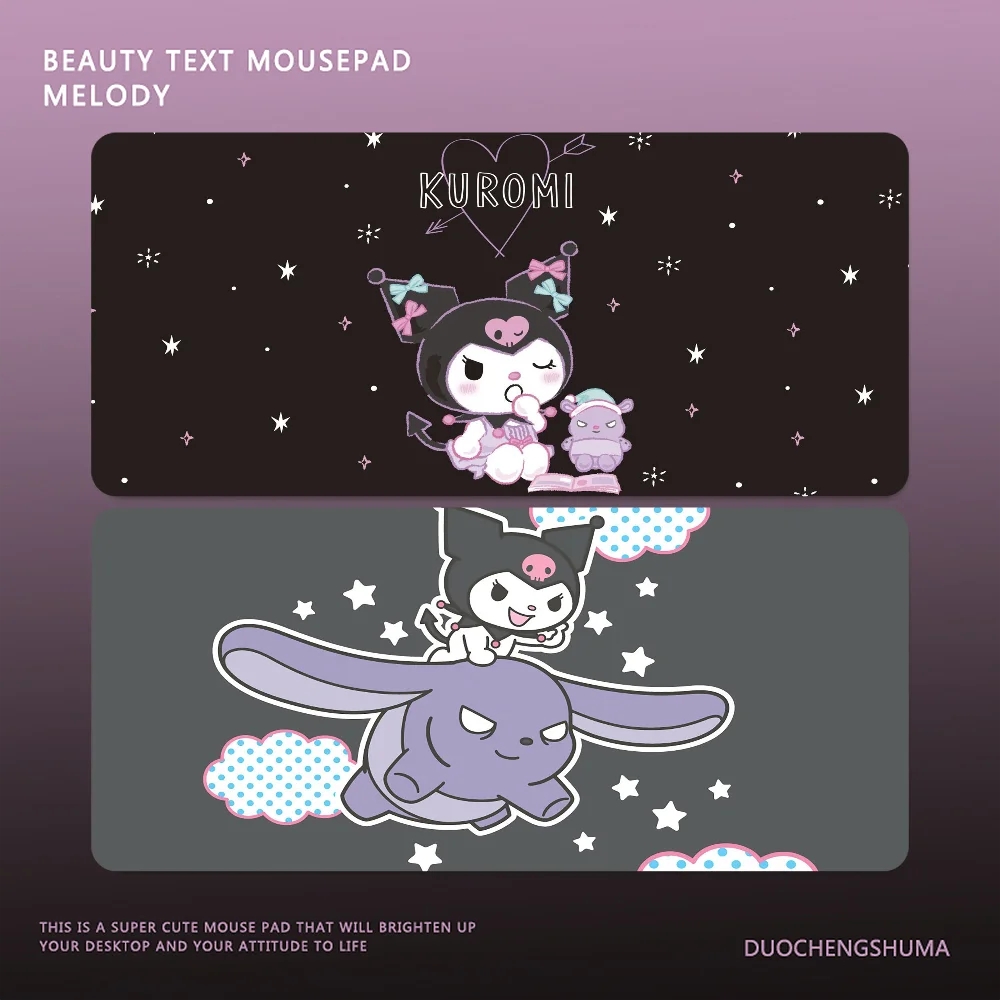 

MINISO Sanrio Kuromi Mousepad Large Gaming Mousepad Keyboard Gamer Mouse Pad on The Table