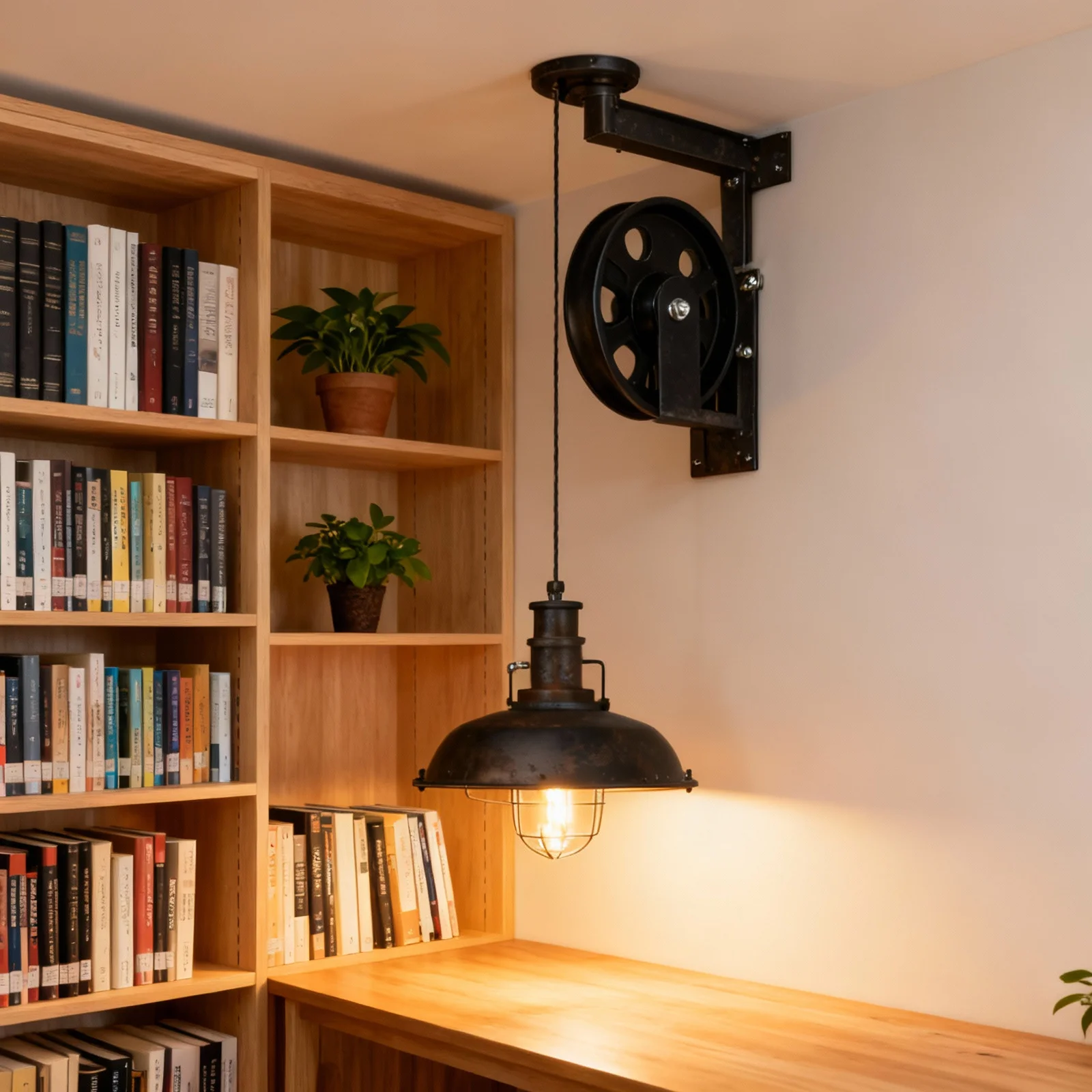 

Retro Industrial Pulley Wheel for Wall Lamp Black Vintage Iron Hanging Fixture Decor Lighting Upgrade Lifting Guide Component