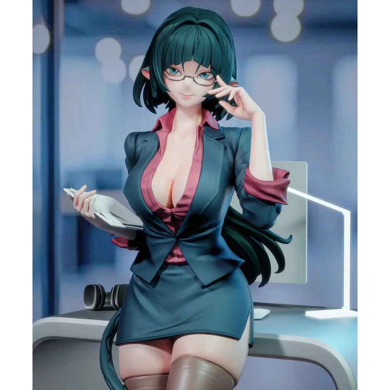 Figurine en résine de 18cm, secrétaire féminine sexy, démon, Gk, micro-miniature, modèle blanc imprimé en 3D, jouet non assemblé et non peint