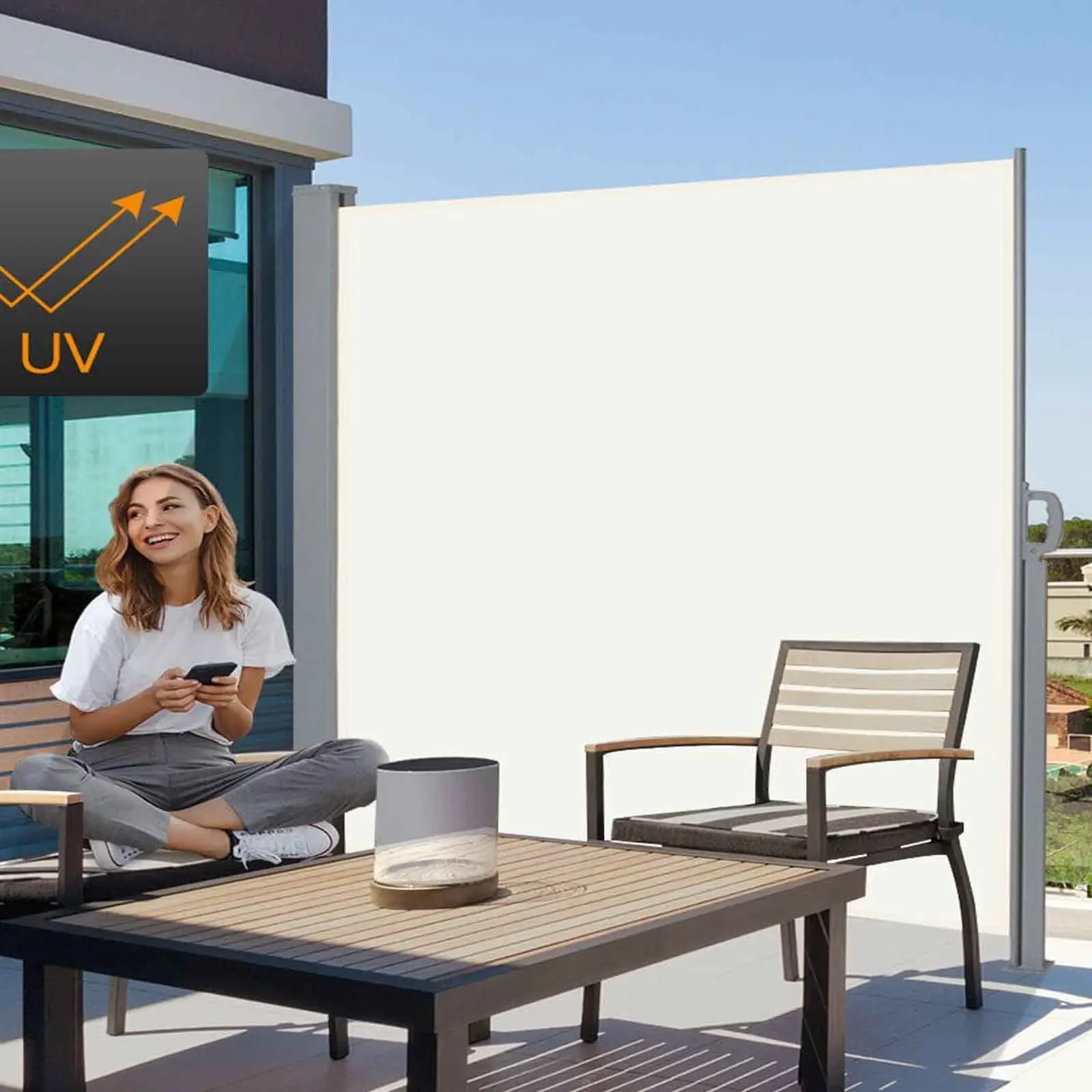 2026 Modern Outdoor Aluminum Alloy Frame Retractable Awning Polyester Sail Hand-Pulled Side-Pull Screen for Patio Space Manual