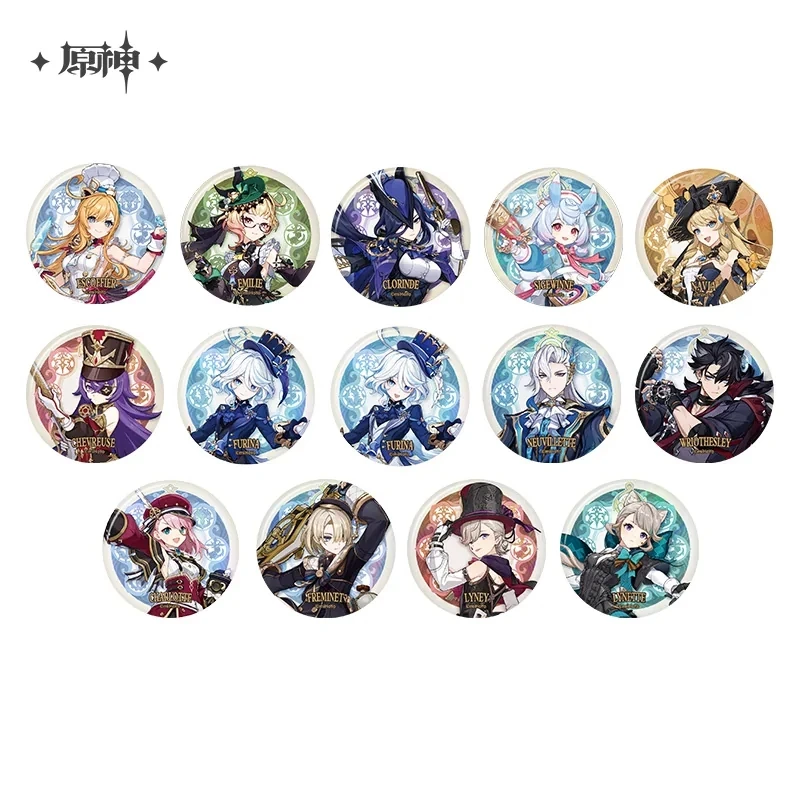 Genshin Impact Official Cosplay Lyney Lynette Furina Fontaine Ting Theme Collection Character Anime Pins as Gifts