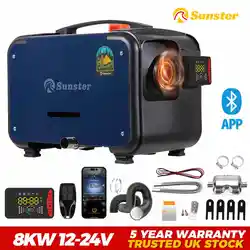 Riscaldatore d'aria diesel portatile 8KW 12V e 24V App bluetooth e telecomando Riscaldatore notturno ultra silenzioso per camper auto camper tenda casa