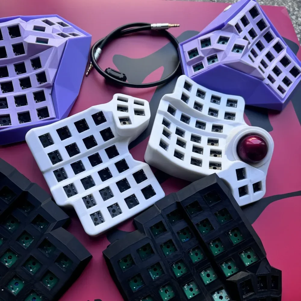 Проводной комплект разделенной клавиатуры Charybdis 4x6, белый одномодовый механический клавиатура с горячей заменой QMK, игровой аксессуар, трекбол Teclado