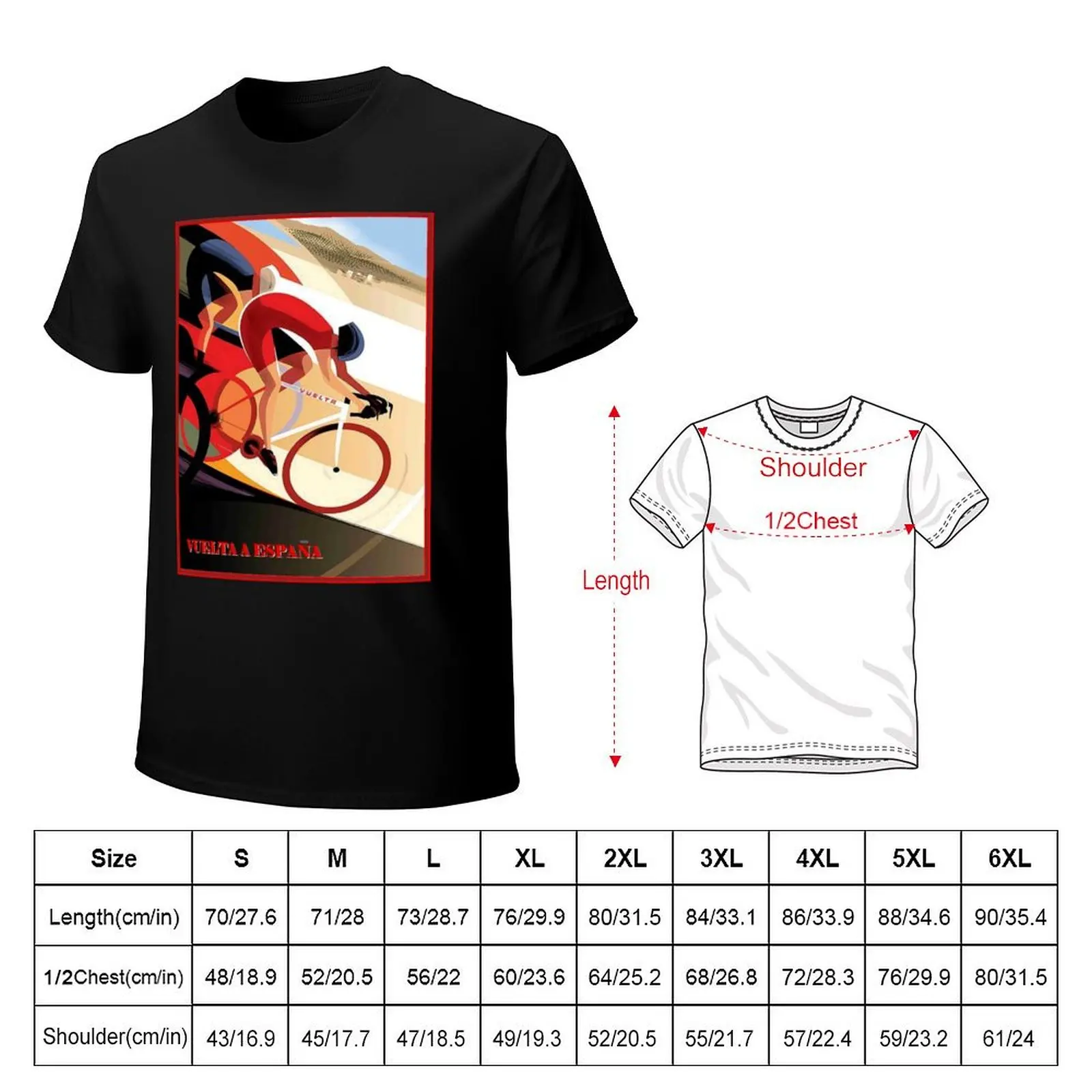 VUELTA A ESPANA : Abstract Bicycle Racing Print T-Shirt t shirts for man pack white T-Shirt