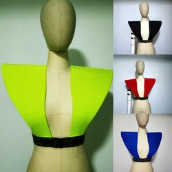 Men Women Shoulder Pads Green Red Flying Shoulder Vest Nightclub Dj Ds Jazz Outfit Stage Performance Gogo Accessories