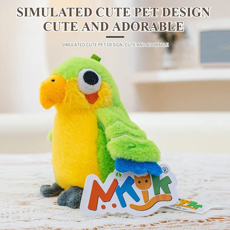 Flappy Parrot Stuffed Animal Plush Toy for Kids Electronic Animated Bird Shake Wings Rechargeable Lifelike Sound Touch Activated