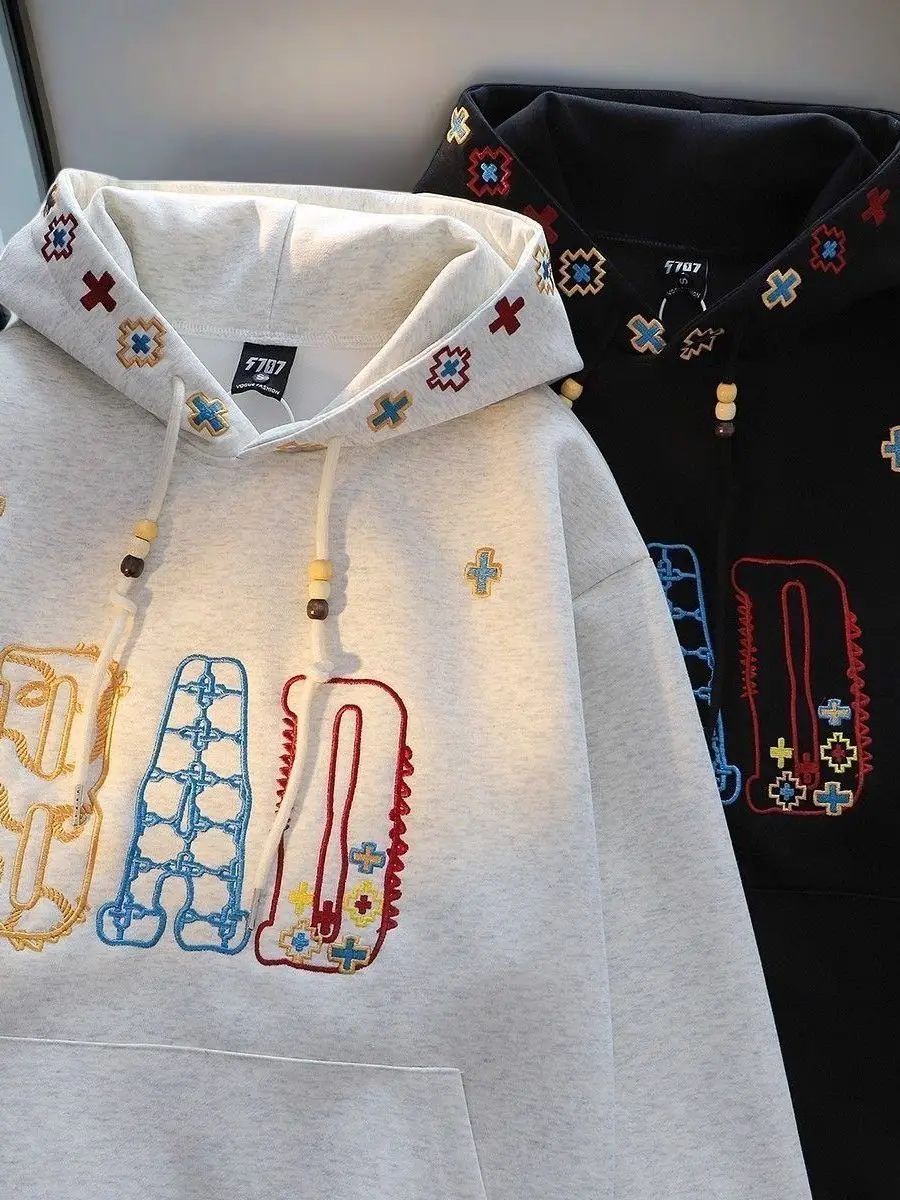 

Худи оверсайз 300 Pou с вышитыми буквами, женская, в стиле кэжуал, для пар, весенняя повседневная одежда