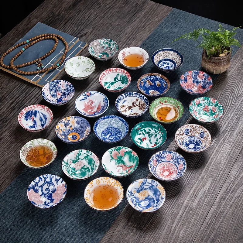 90ml 1pcs Blue and White Porcelain Tea Cups Coffee Ceramic Cup Espresso Cups Japanese Hand-painted Teacup Pottery Kung Fu Tea