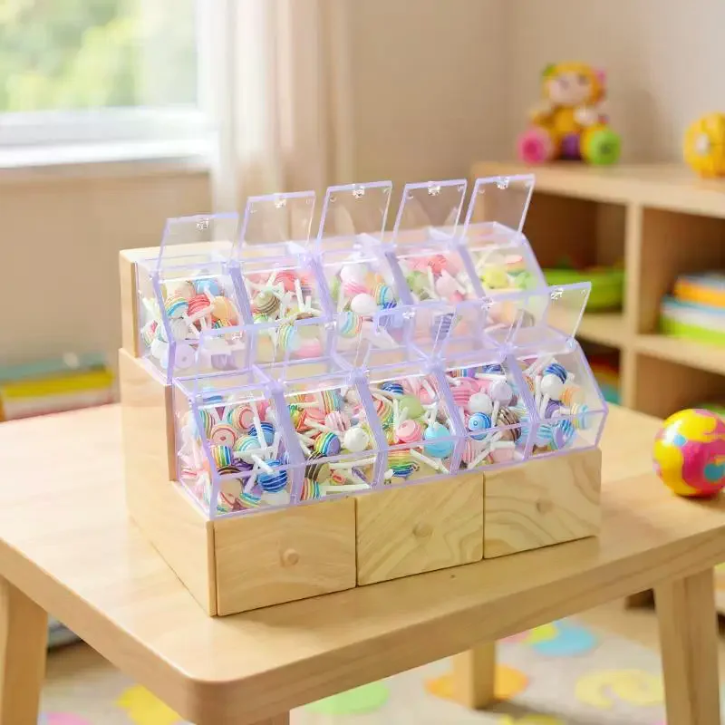 인형의 집 미니어처 슈퍼마켓 장면, 1/12 스케일 시뮬레이션 저장 진열대와 롤리팝 놀이 세트