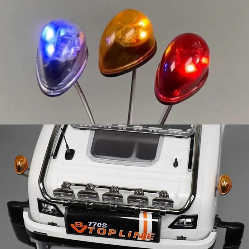 RC Car LED 360 Revolving Light Engineering Lamp for 1/10 Crawler 1/14 Tamiya Truck Scania 770S MAN Benz Volvo LUSE Diy Parts