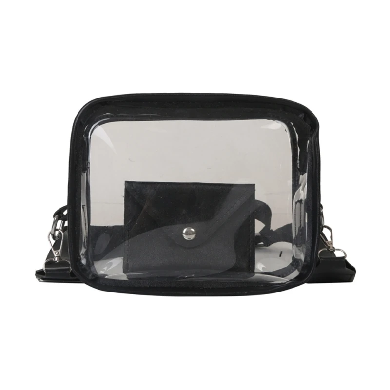 Clear Crossbody Shoulder Bag Transparent Bag with Wallet for Work Travel Workout Concert Casual Party