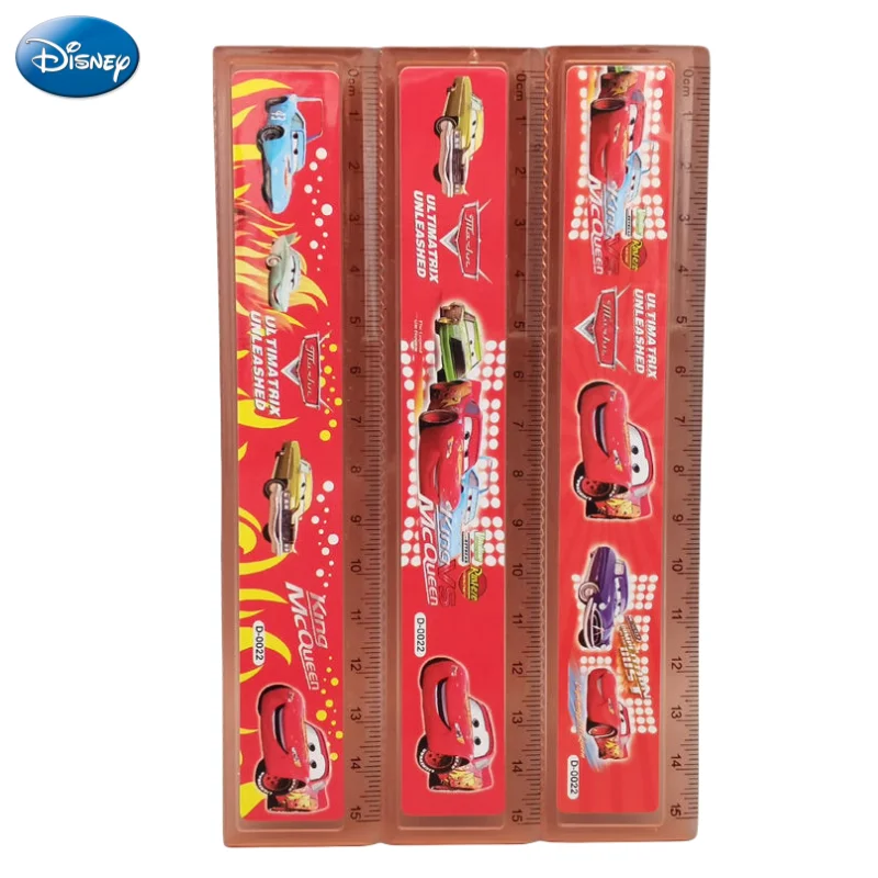 New Disney Cars Lightning McQueen animation peripheral cartoon multi-functional plastic ruler 15cm creative stationery wholesale