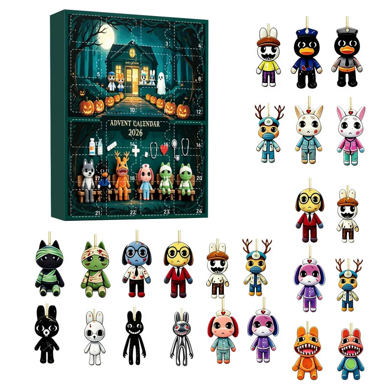 Advent Calendar 2026 24 Days Countdown Blind Box Horror Doll Toy Acrylic Pendant Christmas Surprise Gifts For Kids Boys Girls - view 5