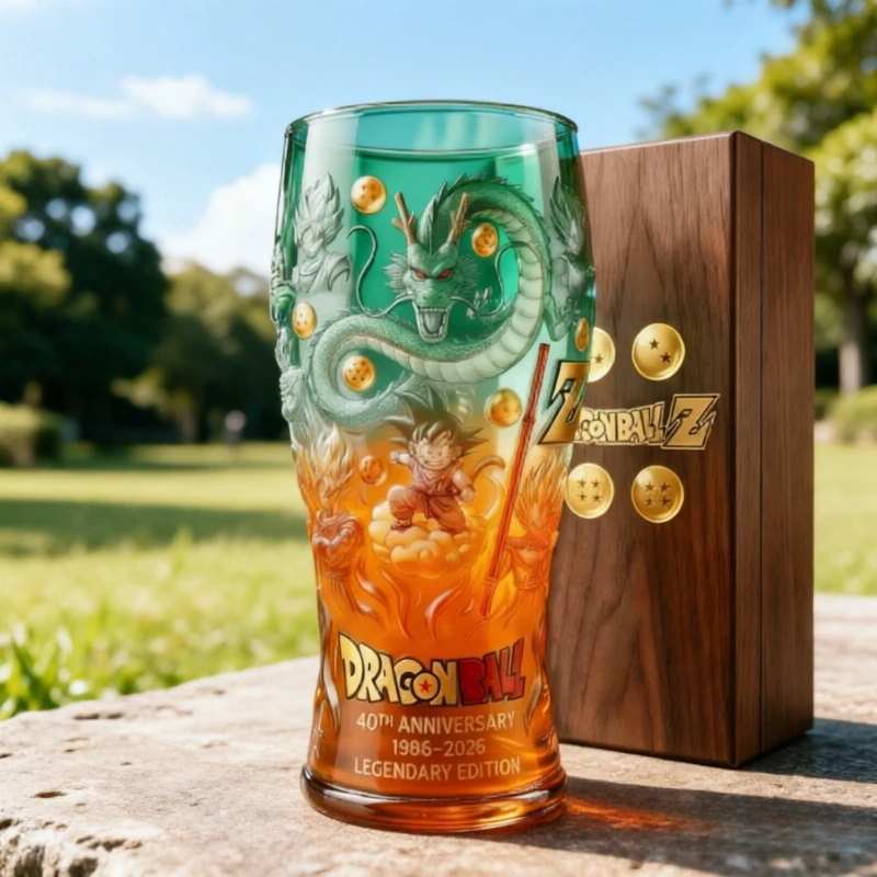 40th Anniversary Edition Glass Cup Dragon Water Cup 1986-2026 Limited Collection Gift Box Anime Peripheral Birthday Gift