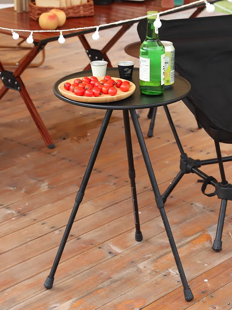 Camping Round Table,Detachable Portable ,Height Adjustable Table for Outdoor Garden Bedroom,Ultralight Travel Table