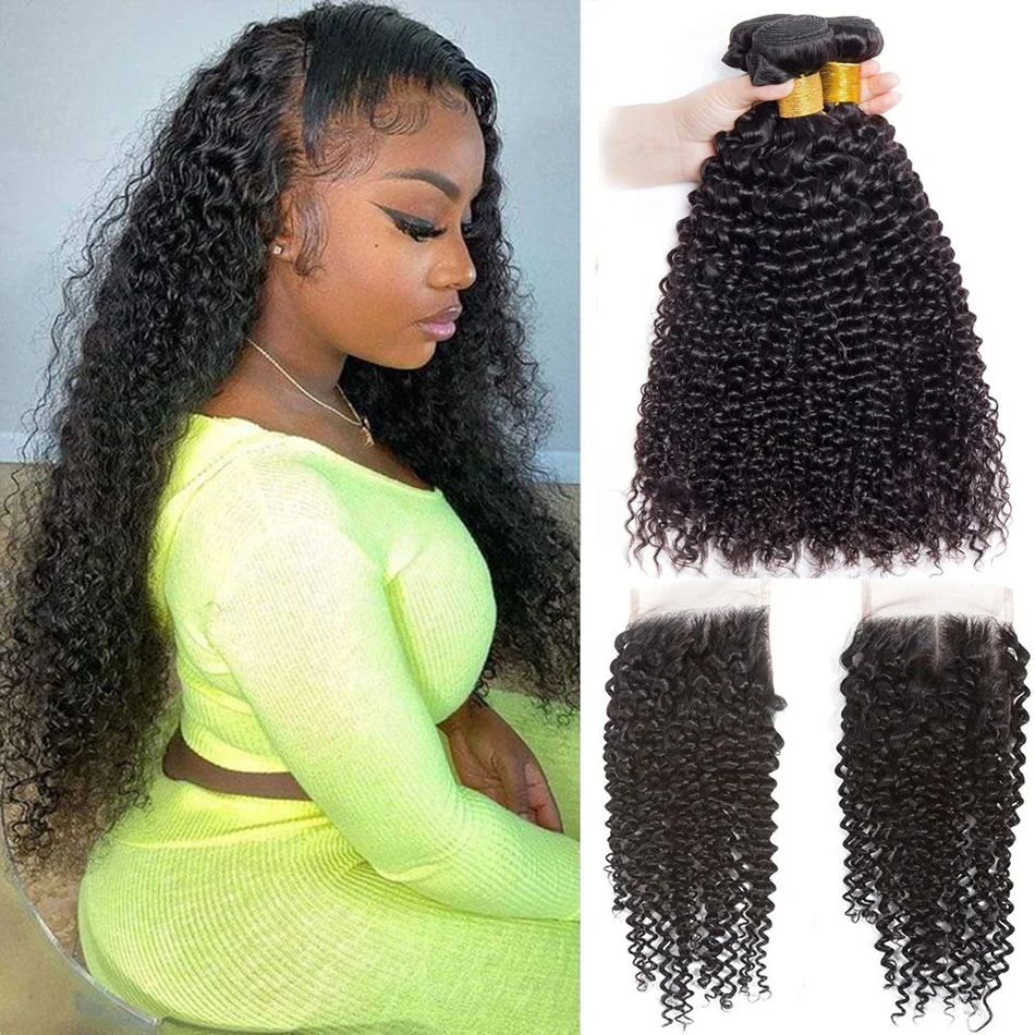 

Kinky Curly Lace Closure Pre Plucked Swiss HD Transparent 13x4 Frontal Free Part Natural Black 100% Remy Human Hair Extensions