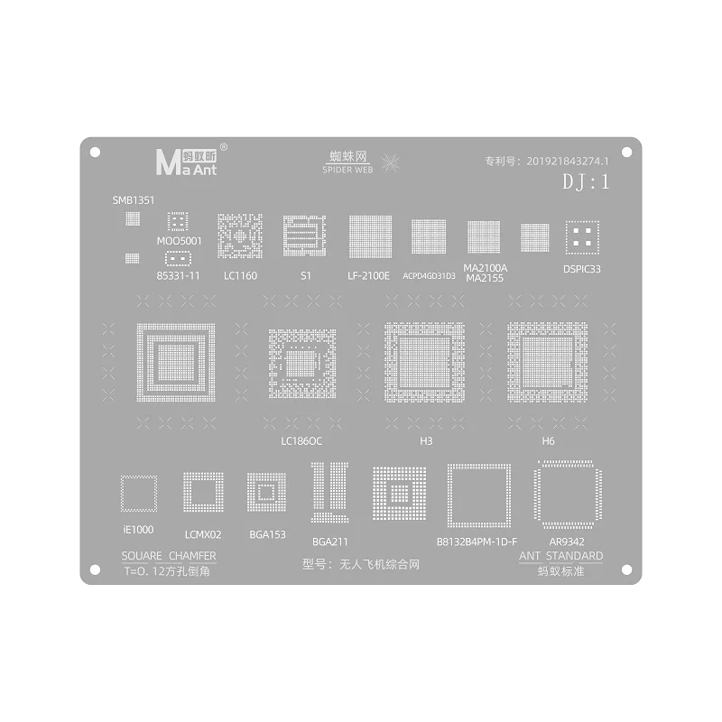 MaAnt BGA Schablone Für DJI DJ UAV DJ 2 Nand eMMc LCD Dot Matrix AirPods Multifunktionale Universal BGA Chip Ebene reparatur Stenci