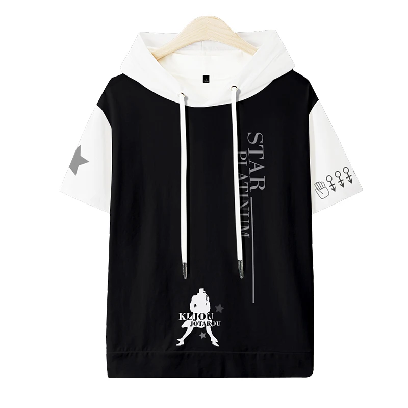 JOJO's Wonderful Adventure Surrounding Hooded Short Sleeve Bugatti Yoji Anime T-shirt Hoodie