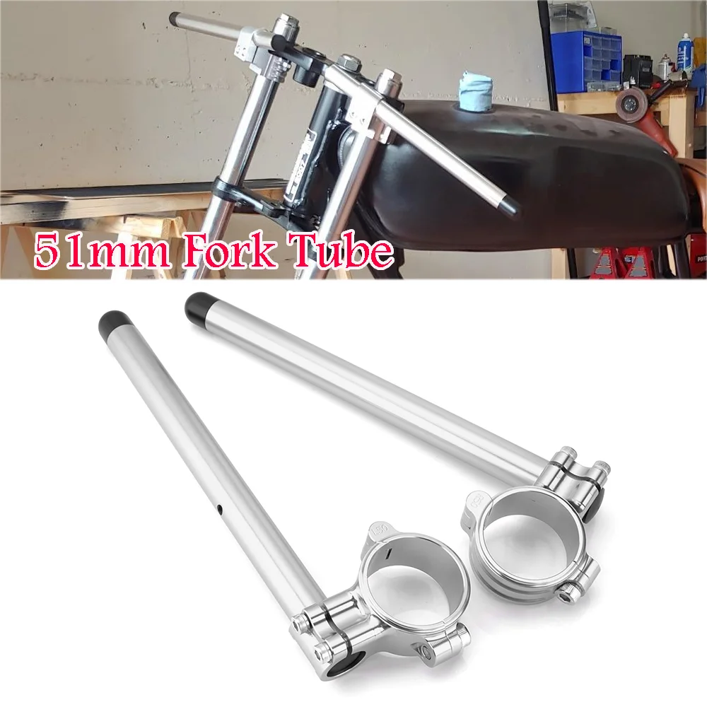 

51 мм 7/8 "алюминиевая вилка для мотоцикла, зажим на руль для Kawasaki Z650 Z900 Z900RS Ninja 650 ZX6R Zephyr 750/1100 Cafe race