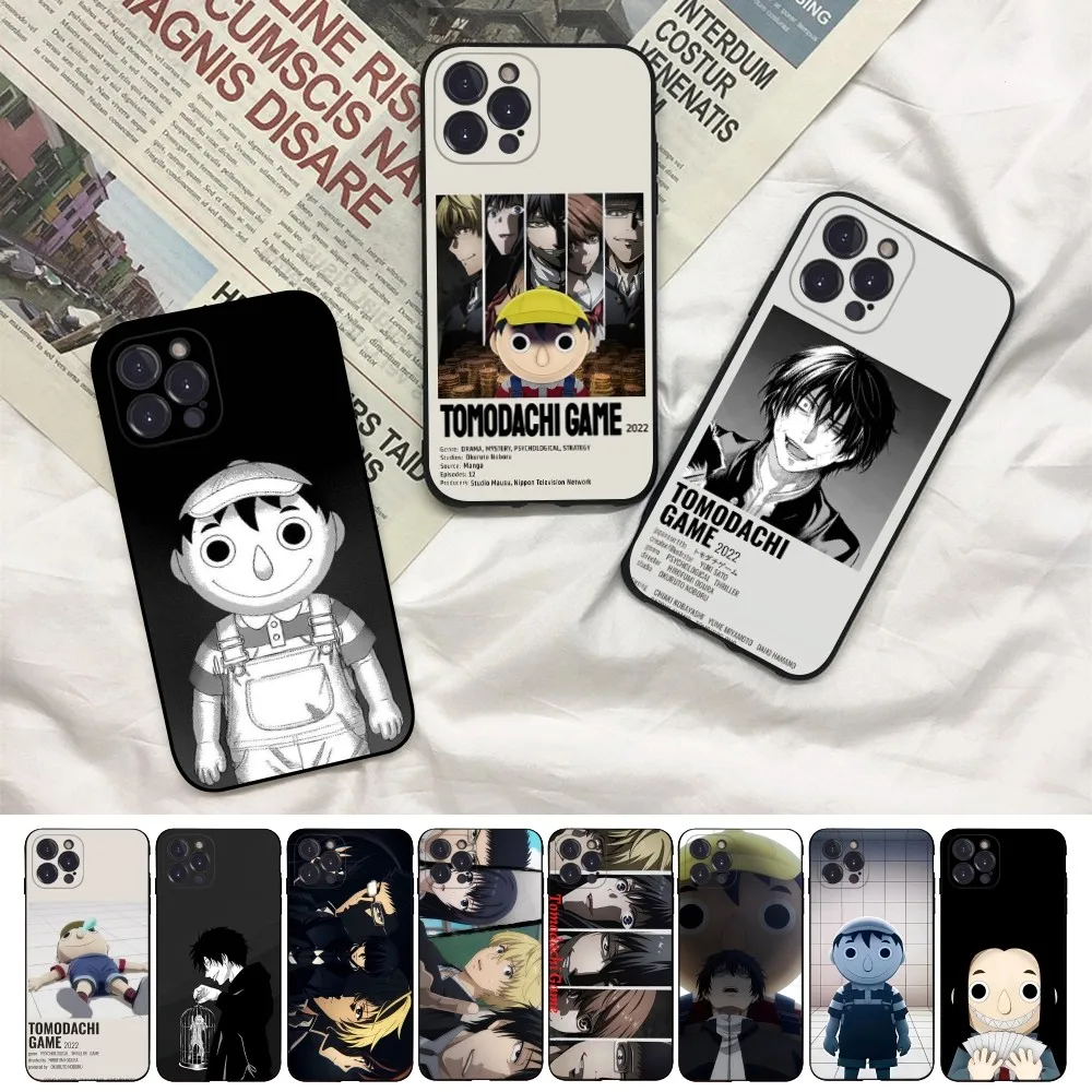 Funda de teléfono de juego Anime Tomodachi para iPhone 14 11 12 13 Mini Pro XS Max, Funda 6 7 8 Plus X XR SE 2020