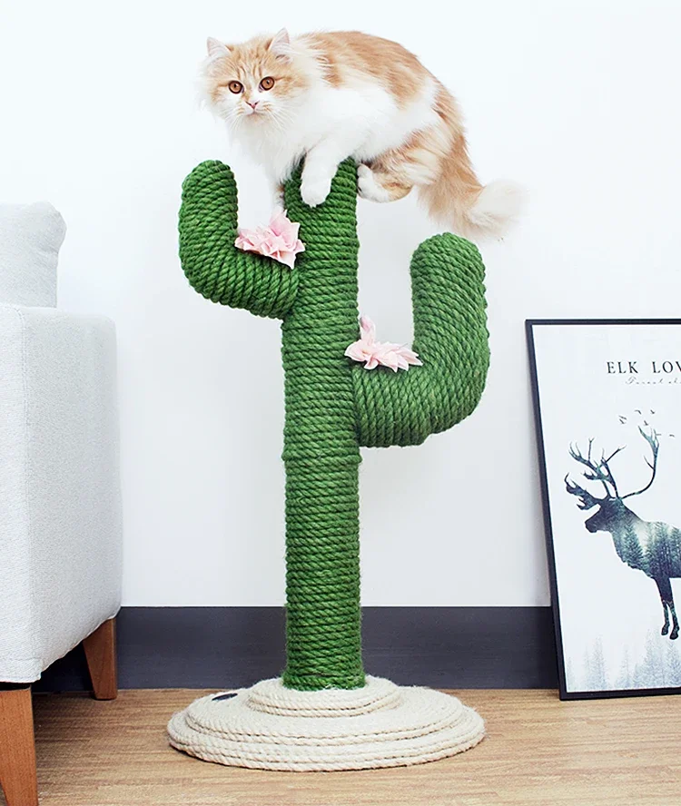 Wholesale Custom Big Cactus Cat Tree Funny Cat Scratcher Post Tree Home Furniture Gardening