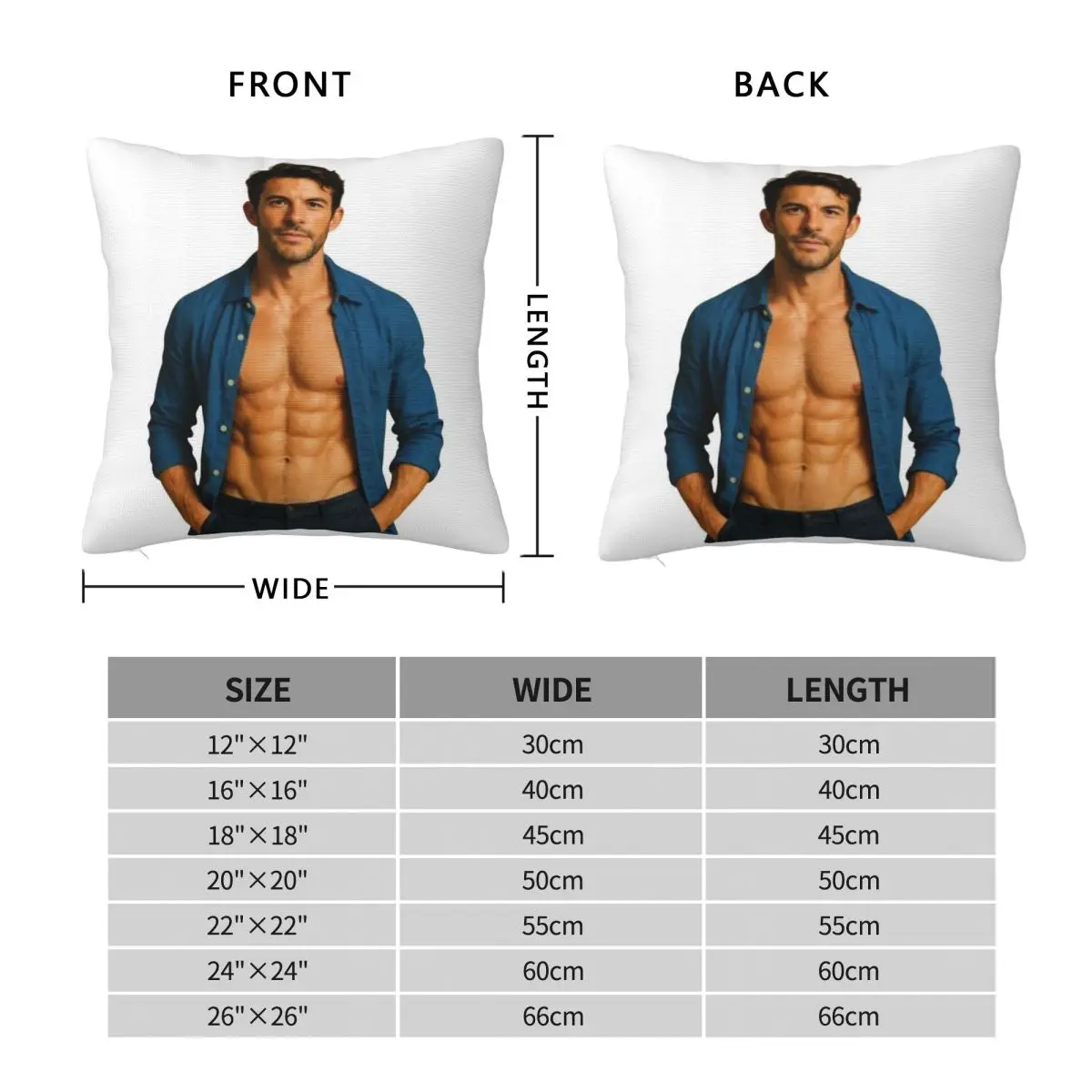 Jonathan Bailey Shirtless Square Pillowcase Polyester Linen Velvet Printed Zip Decorative Car Cushion Cover Wholesale