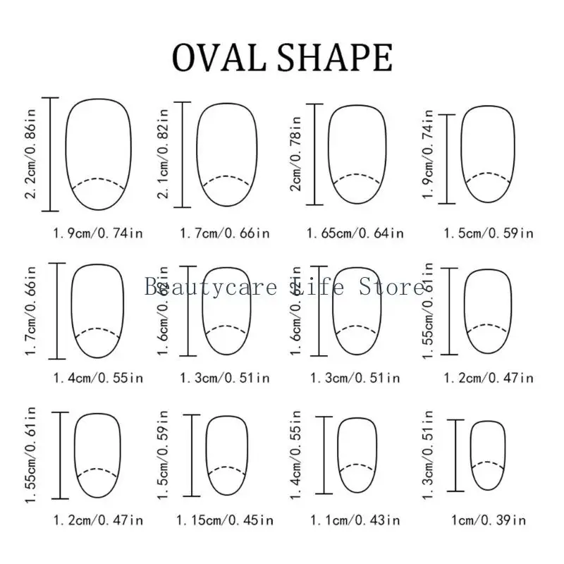 652C Artificial Unghia 24pcs Orghi artificiali Short Oval Press punte