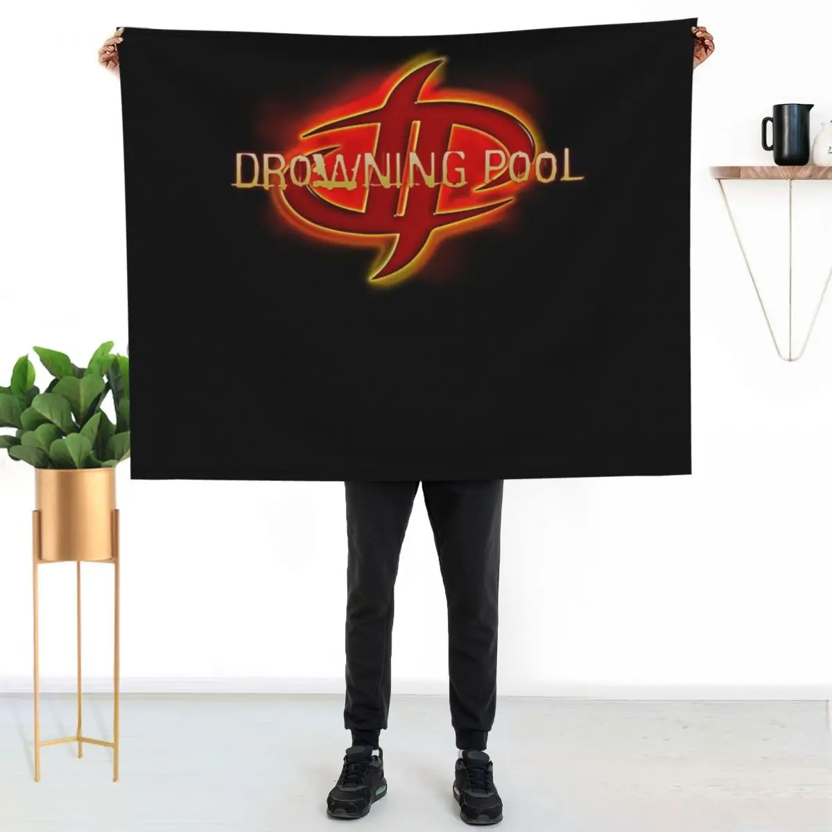 Drówning Póól Bánd Throw Blanket Soft warm for winter Flannel Fabric Luxury Throw Plaid heavy to sleep Blankets