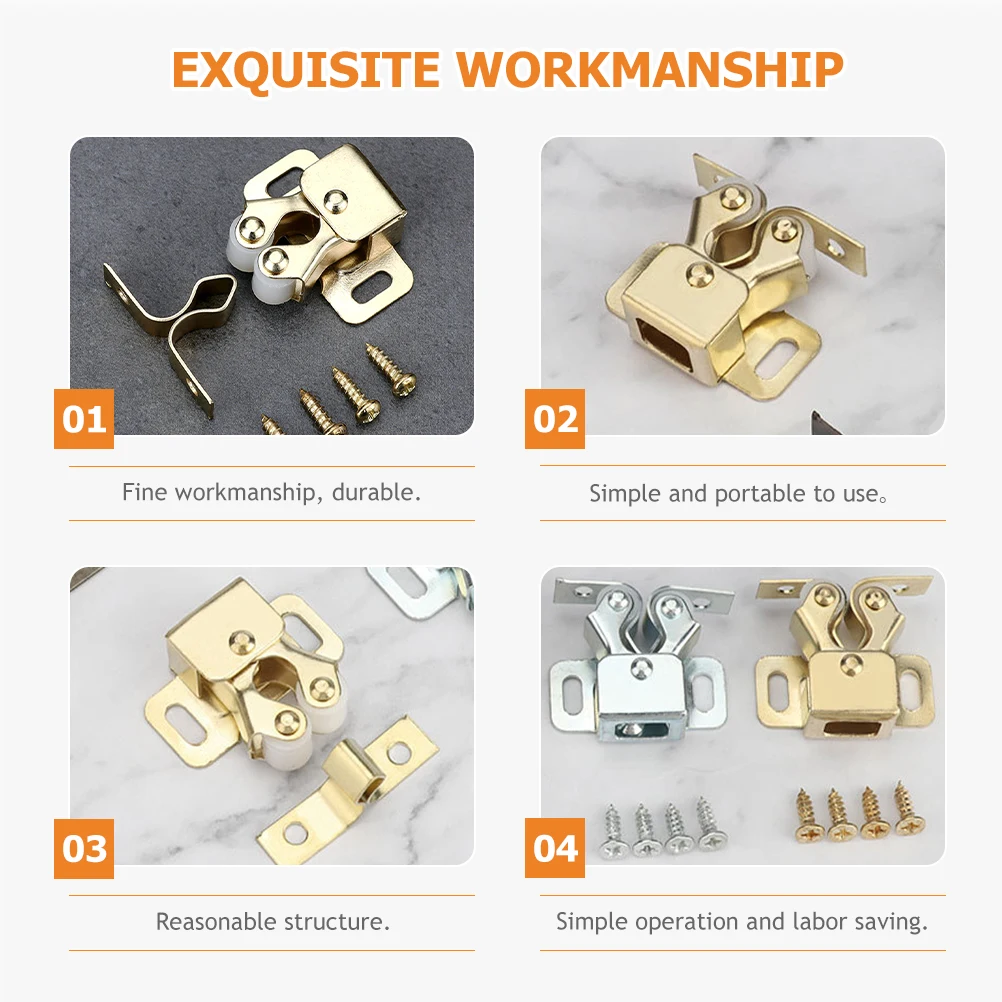 

20pcs Door Clip Catches Durable Roller Gentle Close Cabinet Latches Suitable Pantry Wardrobes Cupboard Dresser