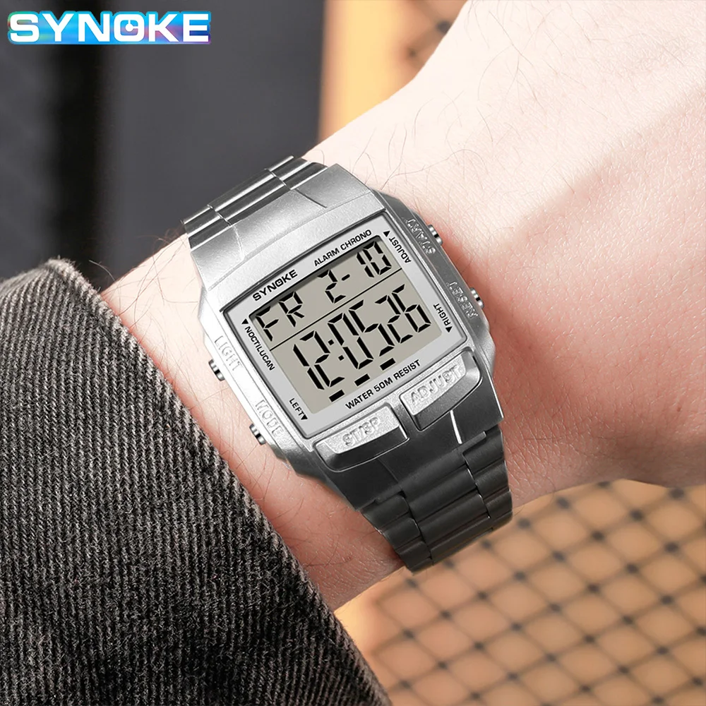 SYNOKE Waterproof Digital Sports Watch - All-Weather Durability, High-Visibility Display for Outdoor Adventures, Plastic case