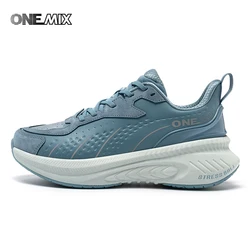 ONEMIX Sports Shoes Women Autumn And Winter Leather Cover Cold Waterproof Lightweight Comfortable Breathable Running Shoes