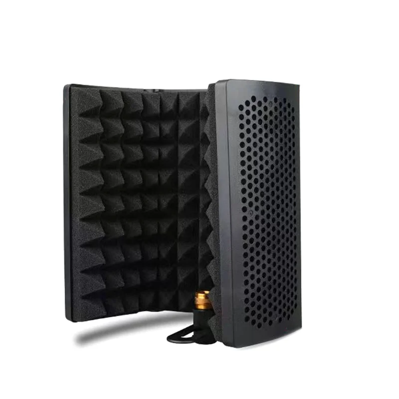 B04B-GAZ-300P Portable Vocal Booth Ambient Reflection Filter Sound-Absorbing Foam Mic Isolation Shield Mic Soundproof Screen